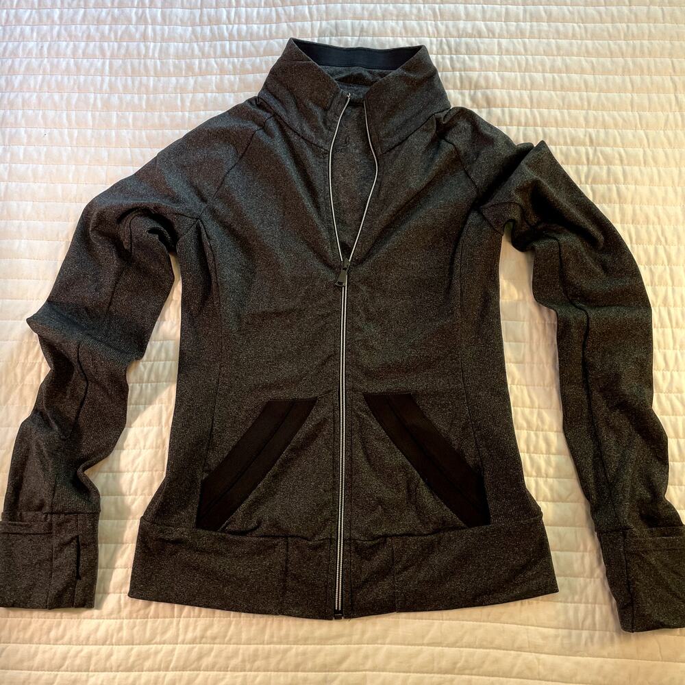 PrAna Full Zip Activewear Long Sleeve Jacket Charcoal Gray Womens Medium